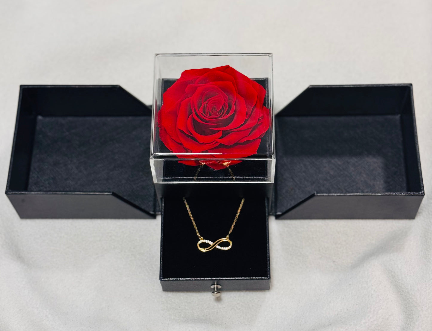 Single Rose Jewelry Box - Red