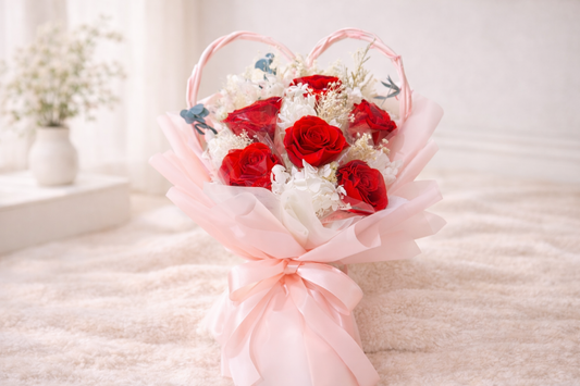 The Heart Embrace - Red roses bouquet