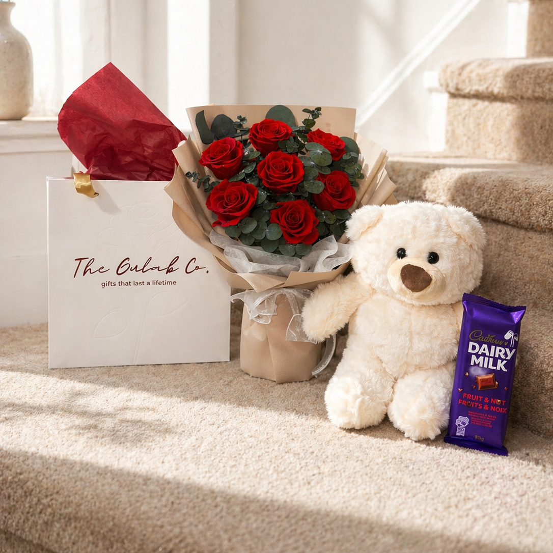 Teddy Bouquet Combo